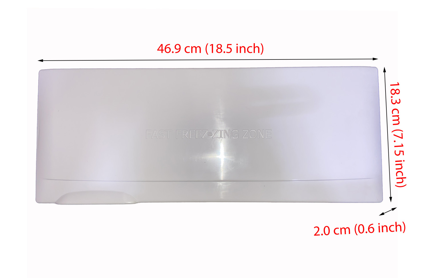 Tiksha Enterprises Plastic Freezer Door (469 X 183 MM) WithOUT Back Cover Compatible For WHIROPOOL ICE MAGIC OLD MODEL 230 LTR Fridge