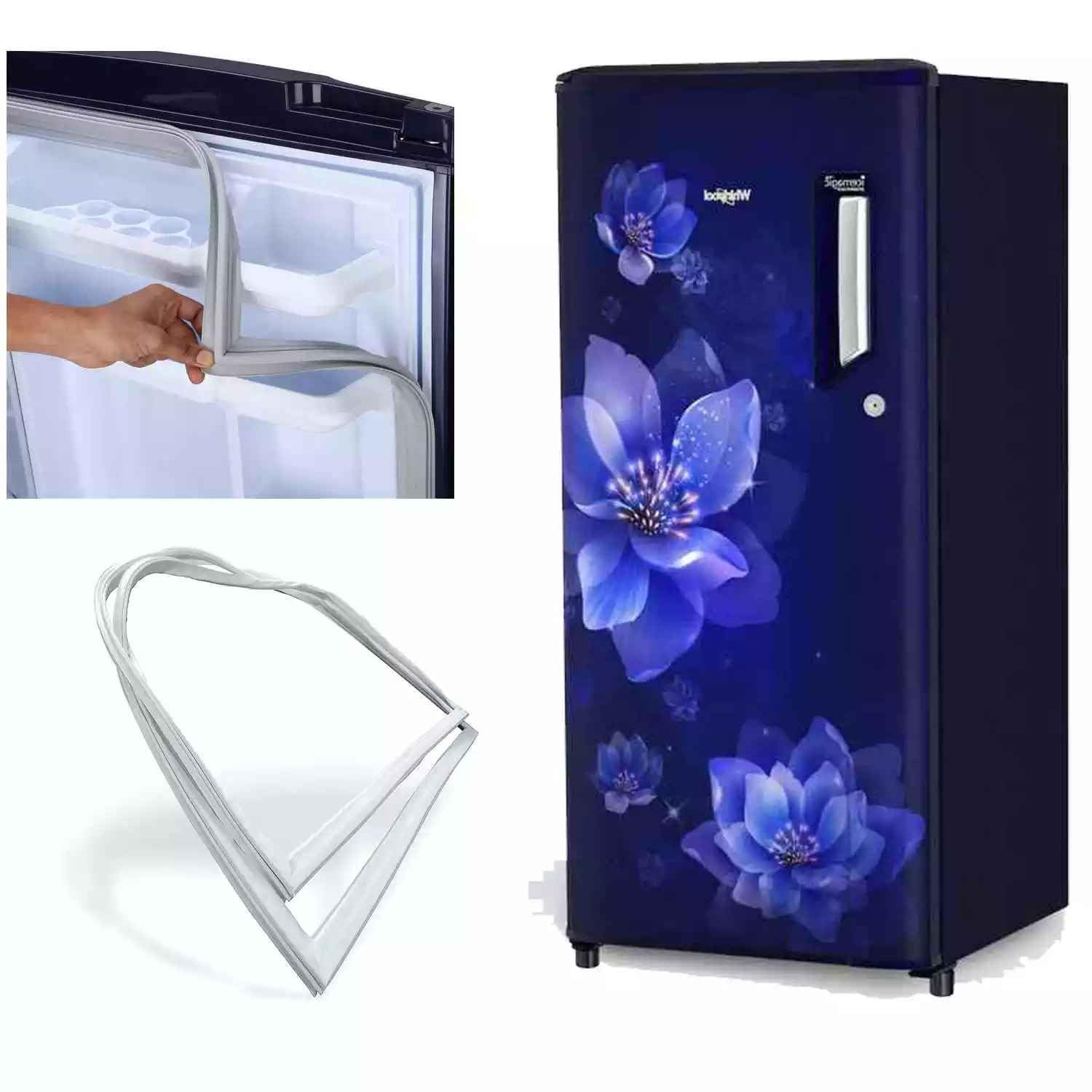 WHIRLPOOL  SINGLE DOOR / DIRECT COOL 185   LITER FRIDGE DOOR RUBBBER/ GAS KIT SIZE 19.5 INCH X 41.5 INCH GRIP SIZE