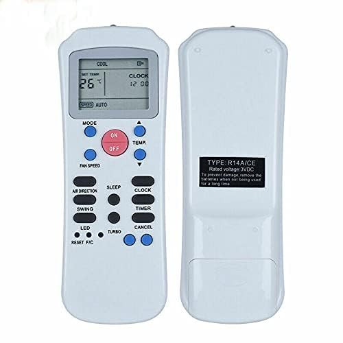 Tiksha Enterprises Compatible Remote Control for Carrier Air Conditioner with Turbo Function R14A R14A/Ce R14/Ce,Black